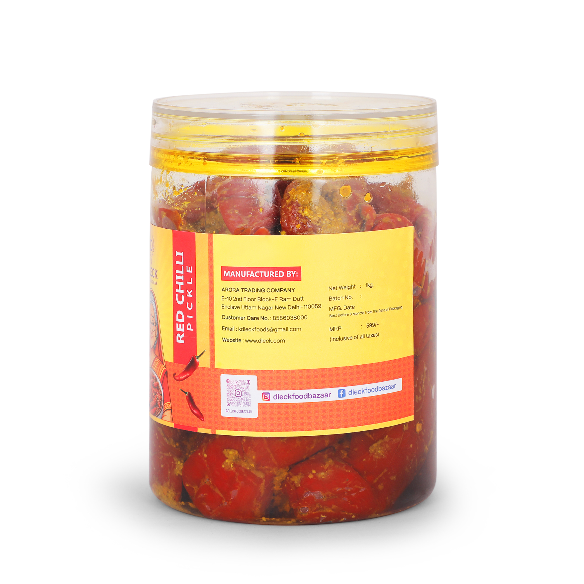 DLECK Red Chilli PIckle 1 KG DLECK Red Chilli PIckle 1 KG