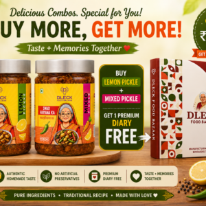 Red Chilli Pickle + Green chilli pickle + free diary