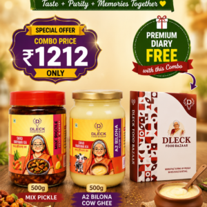 DLECK Mixed Pickle + Cow Ghee 500 Grm + free diary